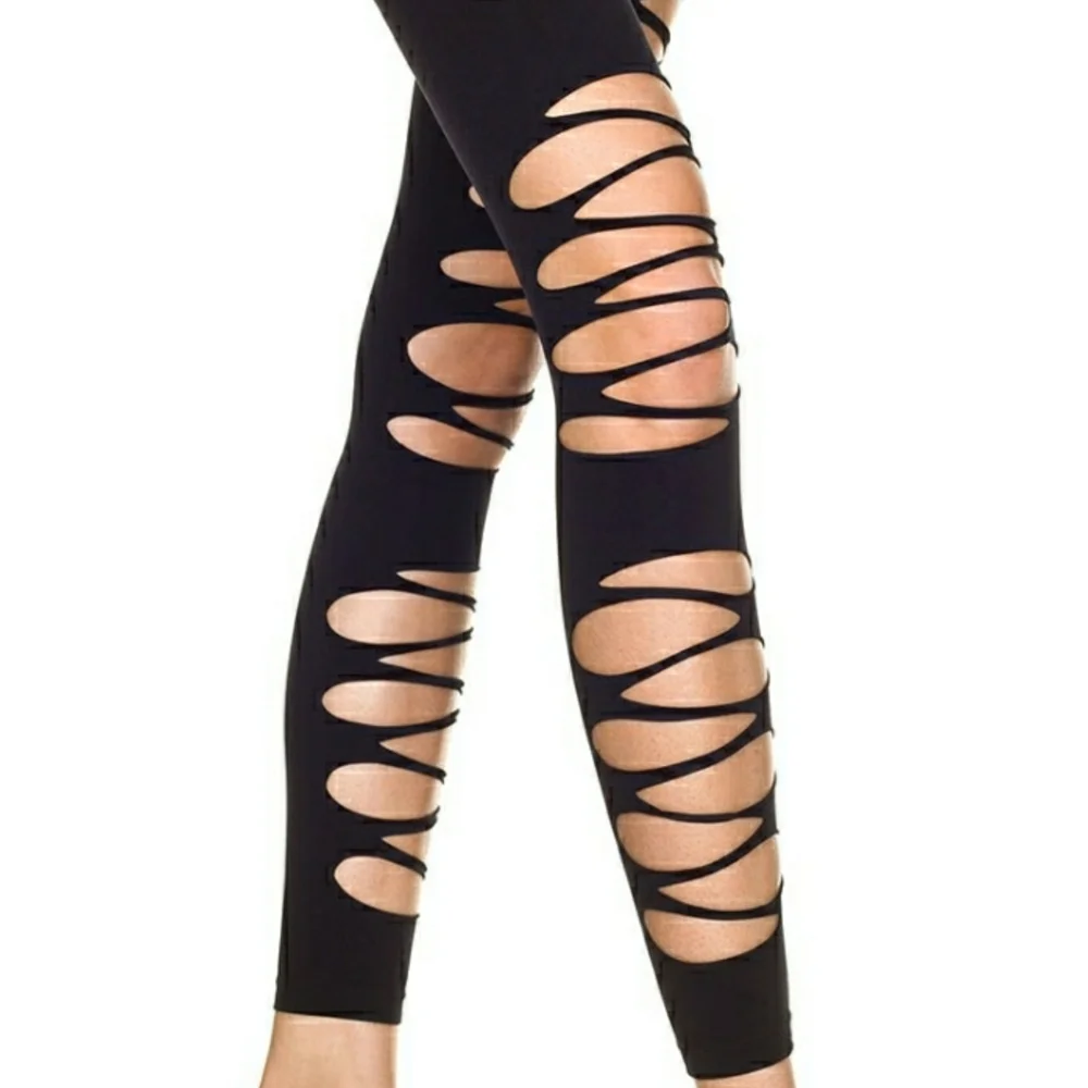 Sexy Black Cut Out Spandex Legging Tights